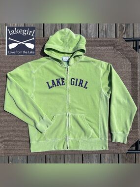 Lake Girl Lime Green Zip Front Hoodie